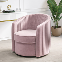 Swivel Accent Chair in Blush Pink Velvet - Cheska