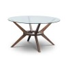 Glass Top Dining Table with 6 Walnut Dining Chairs - Chelsea