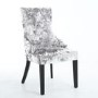 Chester Crushed Velvet Silver Dining Chair with black legs