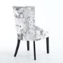 Chester Crushed Velvet Silver Dining Chair with black legs