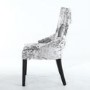Chester Crushed Velvet Silver Dining Chair with black legs