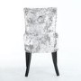 Chester Crushed Velvet Silver Dining Chair with black legs
