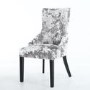 Chester Crushed Velvet Silver Dining Chair with black legs