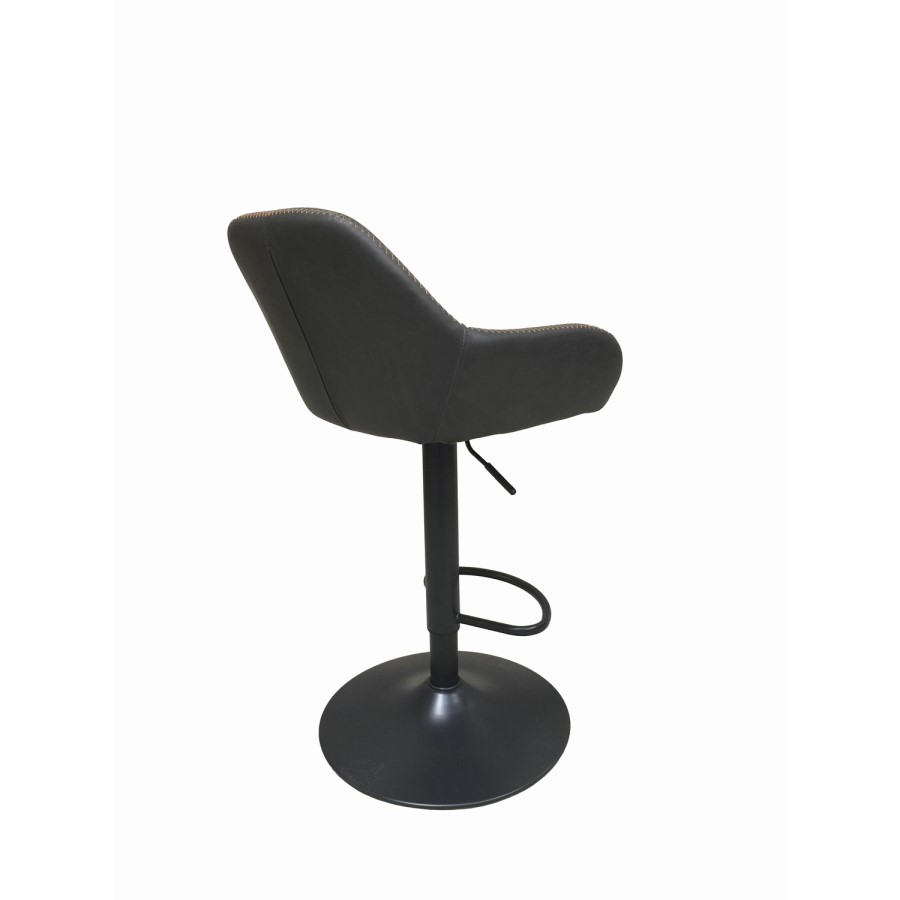 Hunter Grey Faux Leather Adjustable Gas Lift Barstools- Set of 2 