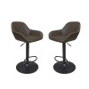 Set of 2 Hunter Chesnut Brown Faux Leather Adjustable Gas Lift Barstools