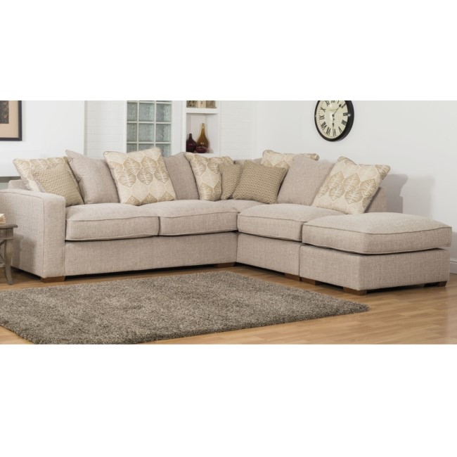 Chicago Sectional Corner Sofa - Oatmeal/Stone Fabric