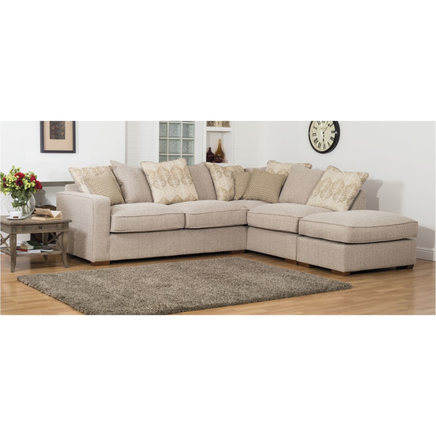 Chicago Sectional Corner Sofa - Oatmeal/Stone Fabric