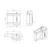 Oak Right Hand Bathroom Vanity Unit &amp; Basin Furniture Suite - W1090mm - Includes Mid Edge Basin Only