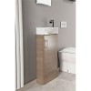 Oak Cloakroom Vanity Unit &amp; Basin - W400 x H885mm