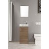 Oak Cloakroom Vanity Unit &amp; Basin - W400 x H885mm