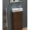 Walnut Cloakroom Vanity Unit &amp; Basin - W400 x H860mm