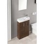 Walnut Cloakroom Vanity Unit & Basin - W505 x H885mm