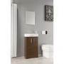Walnut Cloakroom Vanity Unit & Basin - W505 x H885mm