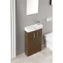 Walnut Cloakroom Vanity Unit & Basin - W505 x H885mm