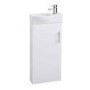 White Single Door Bathroom Vanity Unit & Basin - W400 x H885mm