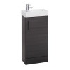 Black Single Door Bathroom Vanity Unit &amp; Basin - W400 x H860mm