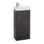 GRADE A1 - Black Single Door Bathroom Vanity Unit & Basin - W400 x H860mm