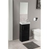 Black Single Door Bathroom Vanity Unit &amp; Basin - W400 x H860mm