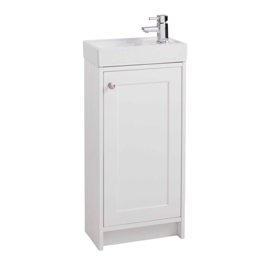 White Cloakroom Vanity Unit & Basin - W400 x H860mm