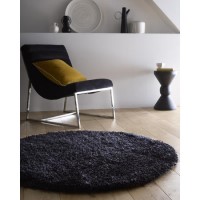 Shaggy Black Round Rug - 133 x 133 cm - Chicago - Origins