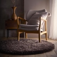 Shaggy Brown Round Rug - 133 x 133 cm - Chicago - Origins