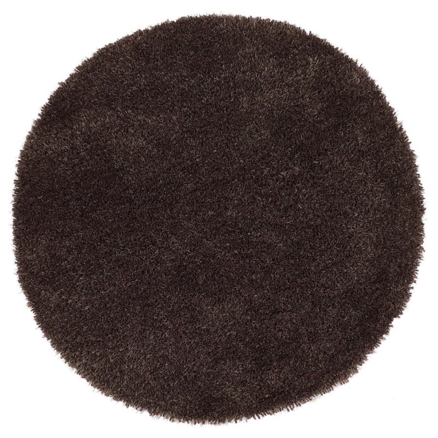 Shaggy Brown Round Rug - 133 x 133 cm - Chicago - Origins