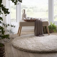 Shaggy Cream Round Rug - 133 x 133 cm - Chicago - Origins
