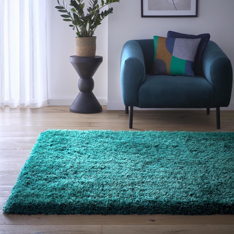 Large Shaggy Teal Rug - 290 x 200 cm - Chicago - Origins