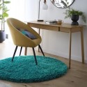 CHICAG_DRKTEL_133XCIR Shaggy Teal Round Rug - 133 x 133 cm - Chicago - Origins