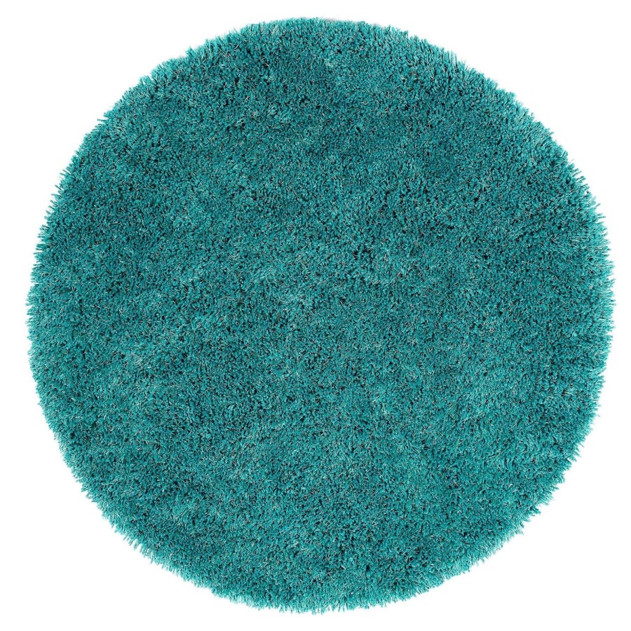 Shaggy Teal Round Rug - 133 x 133 cm - Chicago - Origins