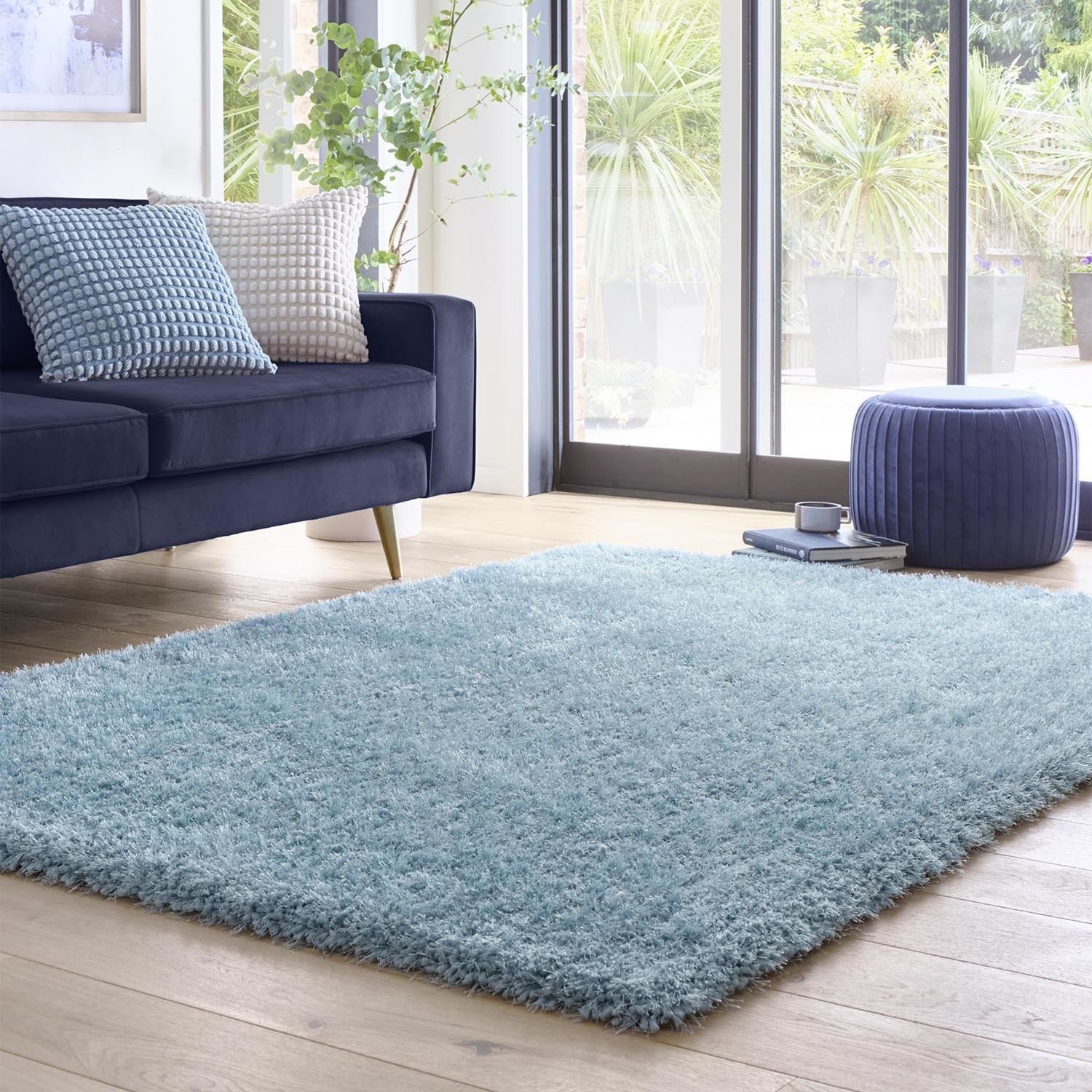 Shaggy Duck Egg Rug 160 x 110 cm Chicago Origins