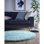 Round Shaggy Duck Egg Blue Rug - 133 x 133 cm - Chicago - Origins