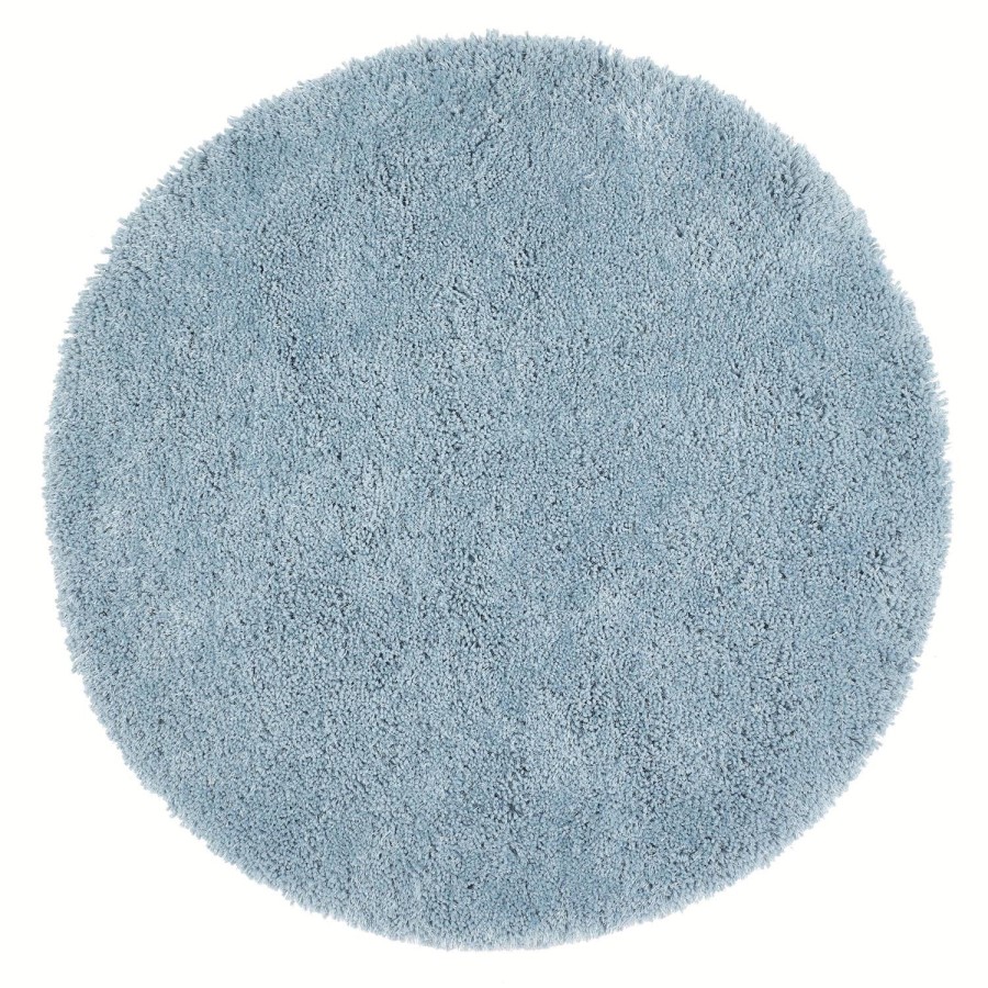 Round Shaggy Duck Egg Blue Rug - 133 x 133 cm - Chicago - Origins