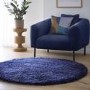 Round Shaggy Indigo Rug - 133 x 133 cm - Chicago - Origins