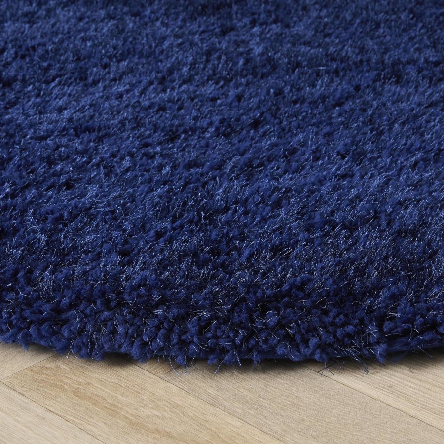 Round Shaggy Indigo Rug - 133 x 133 cm - Chicago - Origins