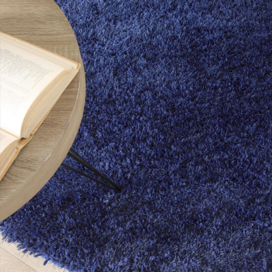 Round Shaggy Indigo Rug - 133 x 133 cm - Chicago - Origins