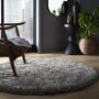 Round Shaggy Grey Rug - 133 x 133 cm - Chicago - Origins