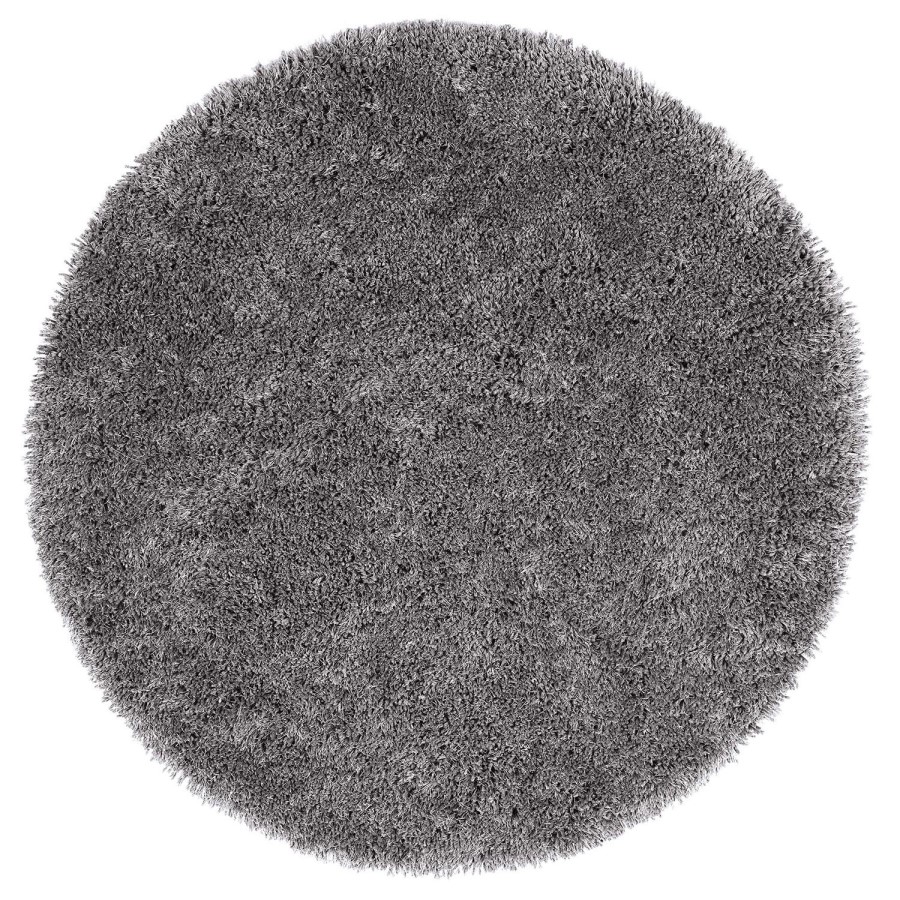 Round Shaggy Grey Rug - 133 x 133 cm - Chicago - Origins