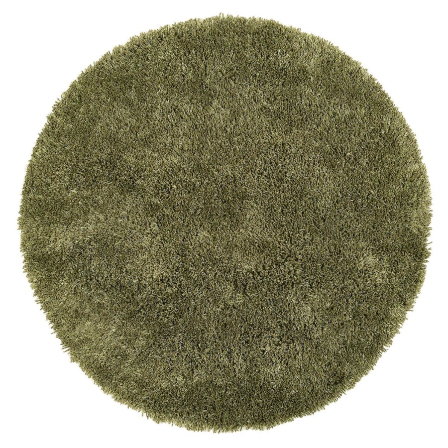 Round Shaggy Green Rug - 133 x 133 cm - Chicago - Origins