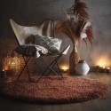 CHICAG_RUSTXX_133XCIR Round Shaggy Orange Rug - 133 x 133 cm - Chicago - Origins