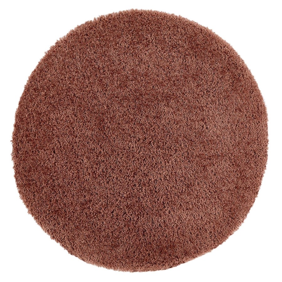 Round Shaggy Orange Rug - 133 x 133 cm - Chicago - Origins