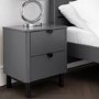 Dark Grey Modern 2 Drawer Bedside Table with Legs - Chloe - Julian Bowen