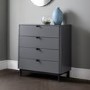 ONLY OPENED - Dark Grey Modern Chest of 4 Drawers with Legs - Chloe - Julian Bowen