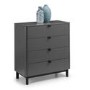 GRADE A1 - Dark Grey Modern Chest of 4 Drawers with Legs - Chloe - Julian Bowen