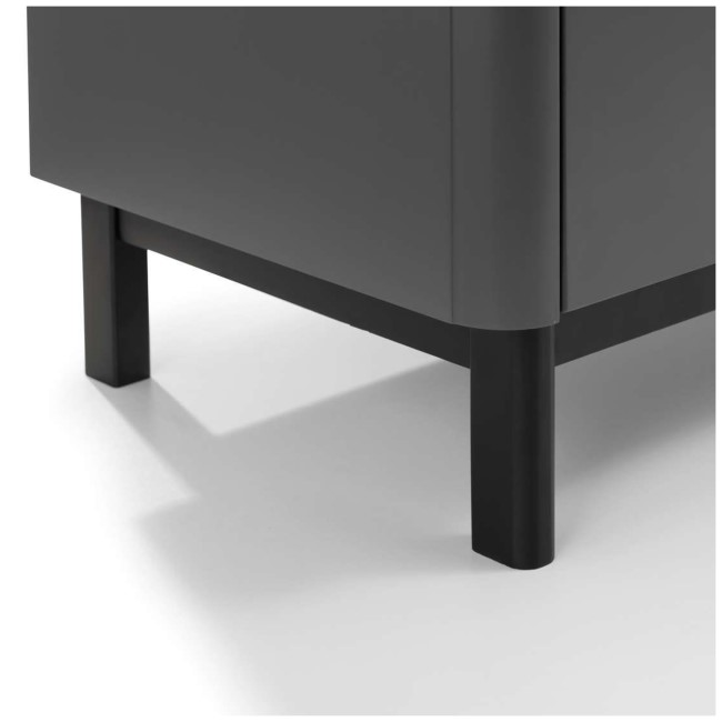 Dark Grey Modern Chest of 4 Drawers with Legs - Chloe - Julian Bowen