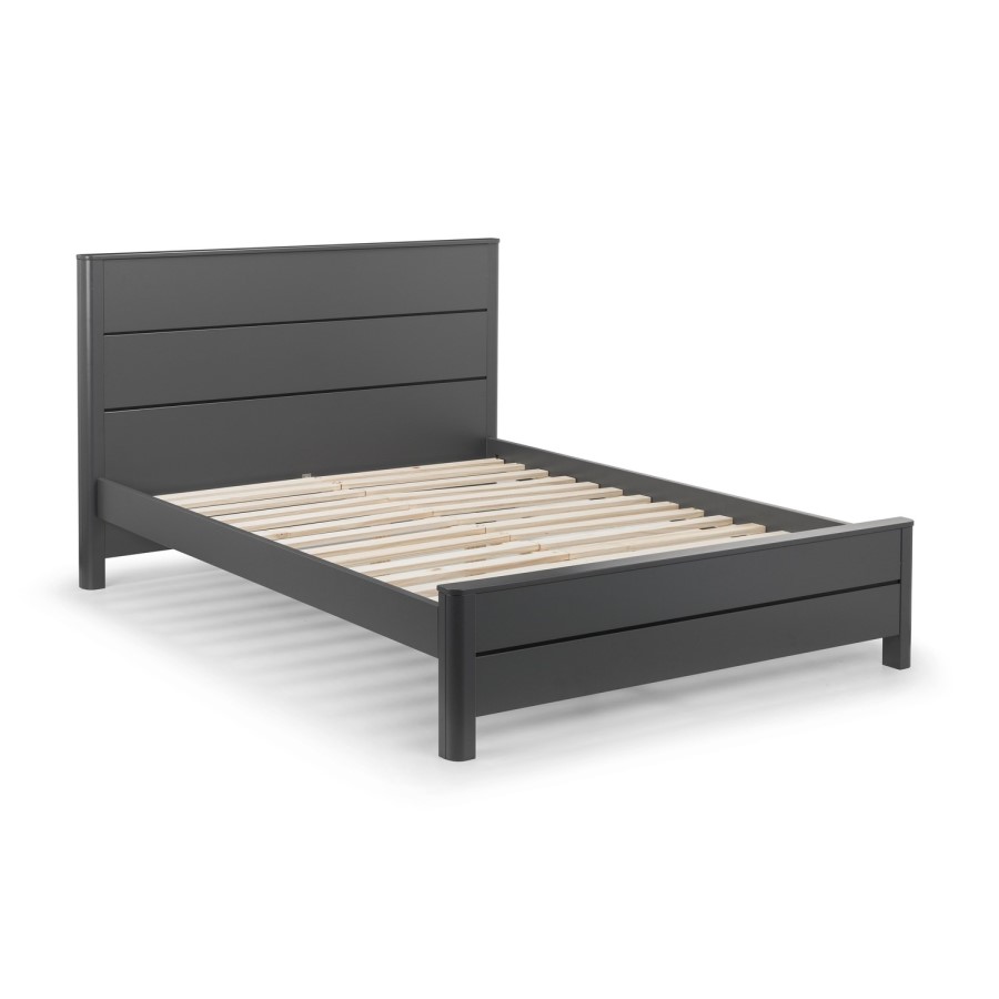 Dark Grey Modern Double Bed Frame - Chloe - Julian Bowen