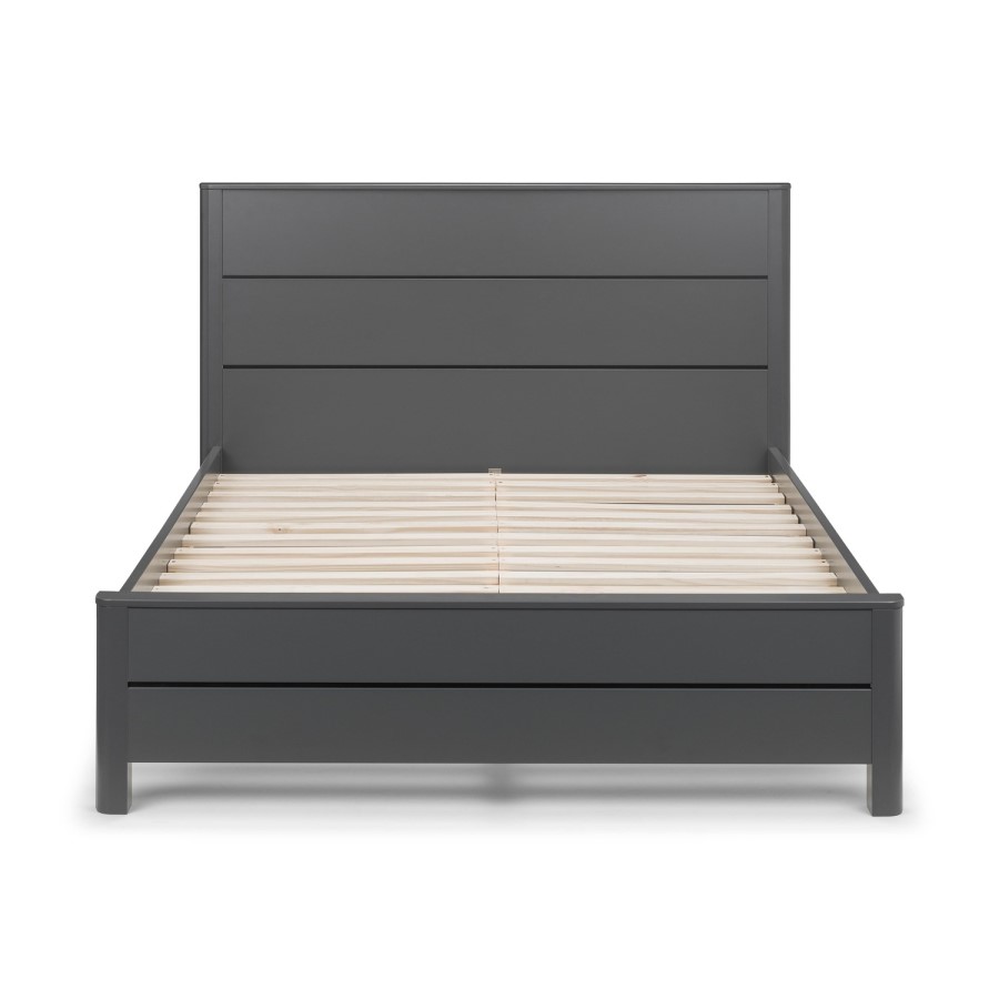 Dark Grey Modern Double Bed Frame - Chloe - Julian Bowen