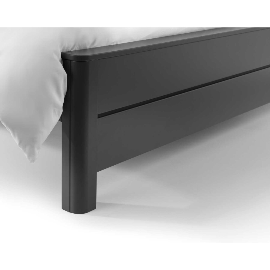 Dark Grey Modern Double Bed Frame - Chloe - Julian Bowen