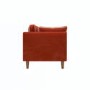 Rust Velvet Piped 3 Seater Sofa - Cohen