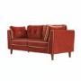 Rust Velvet Piped 3 Seater Sofa - Cohen